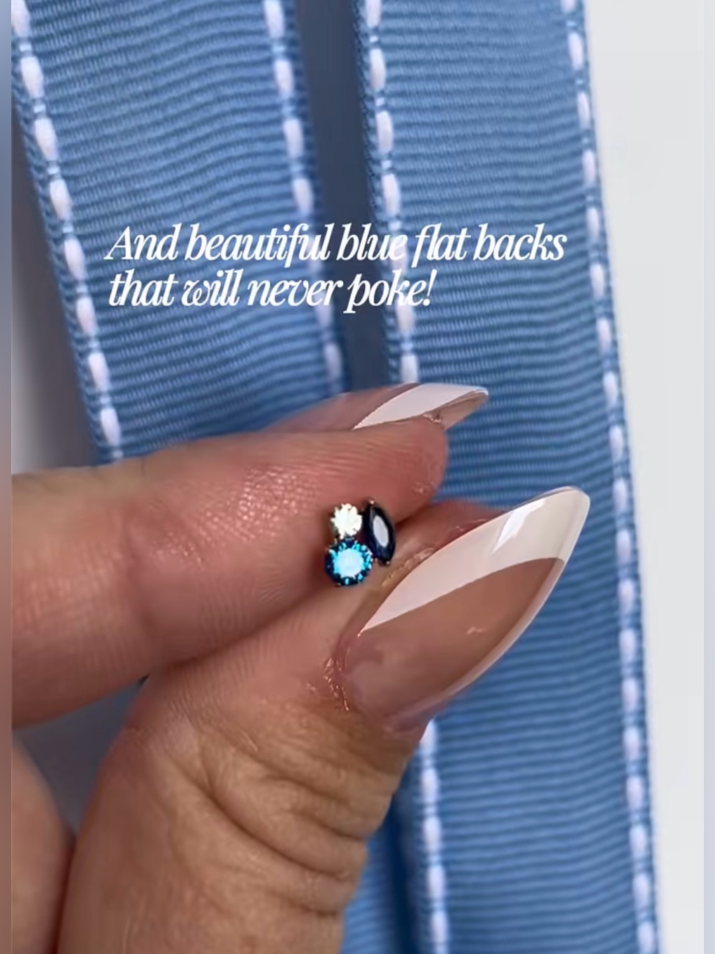 Nib Cords Club Bijoux Flat Back Stud - Blue — image 3 of 8